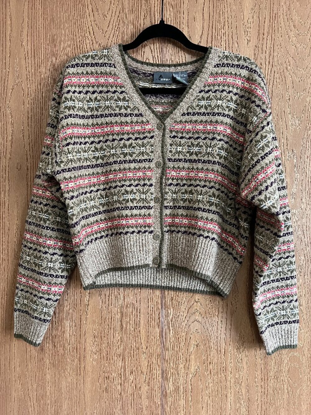 Lizwear Multi-Colored Fair Isle Cardigan